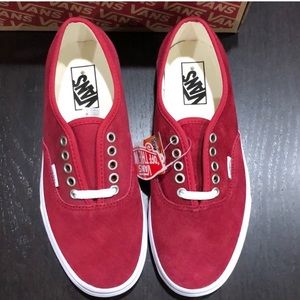 Vans Red Pig Suede Shoes Womens 7.5 Mens 6